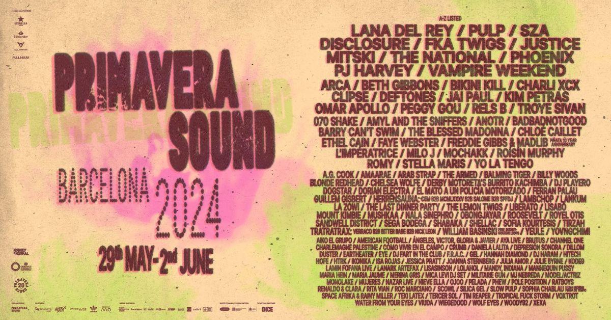 Primavera Sound 2024 라인업에는 Lana Del Ray, Pulp 및 SZA가 포함됩니다.